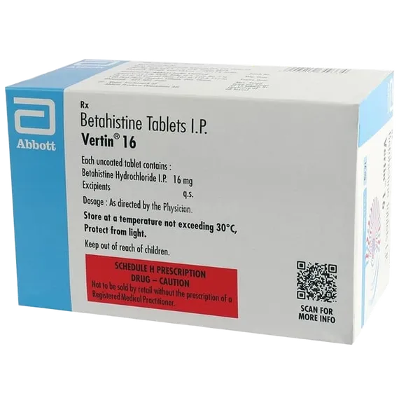 vertin 16mg tablet 15's